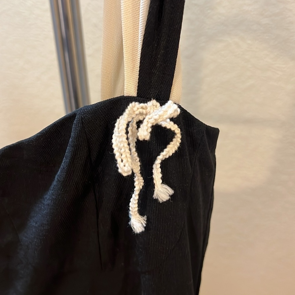 RIHOAS Black Contrast Trim Knit Skater Mini Dress Size S Bustier - Picture 12 of 16